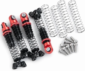 RC Car Parts For Kyosho For Jimny 1/18 For Mini-Z 4×4 For Wrangler For 4Runner For Hilux 1/24 4Pcs RC Car 37/45mm Metal Adjustable Shock Absorber Damper(4Pcs 45mm)
