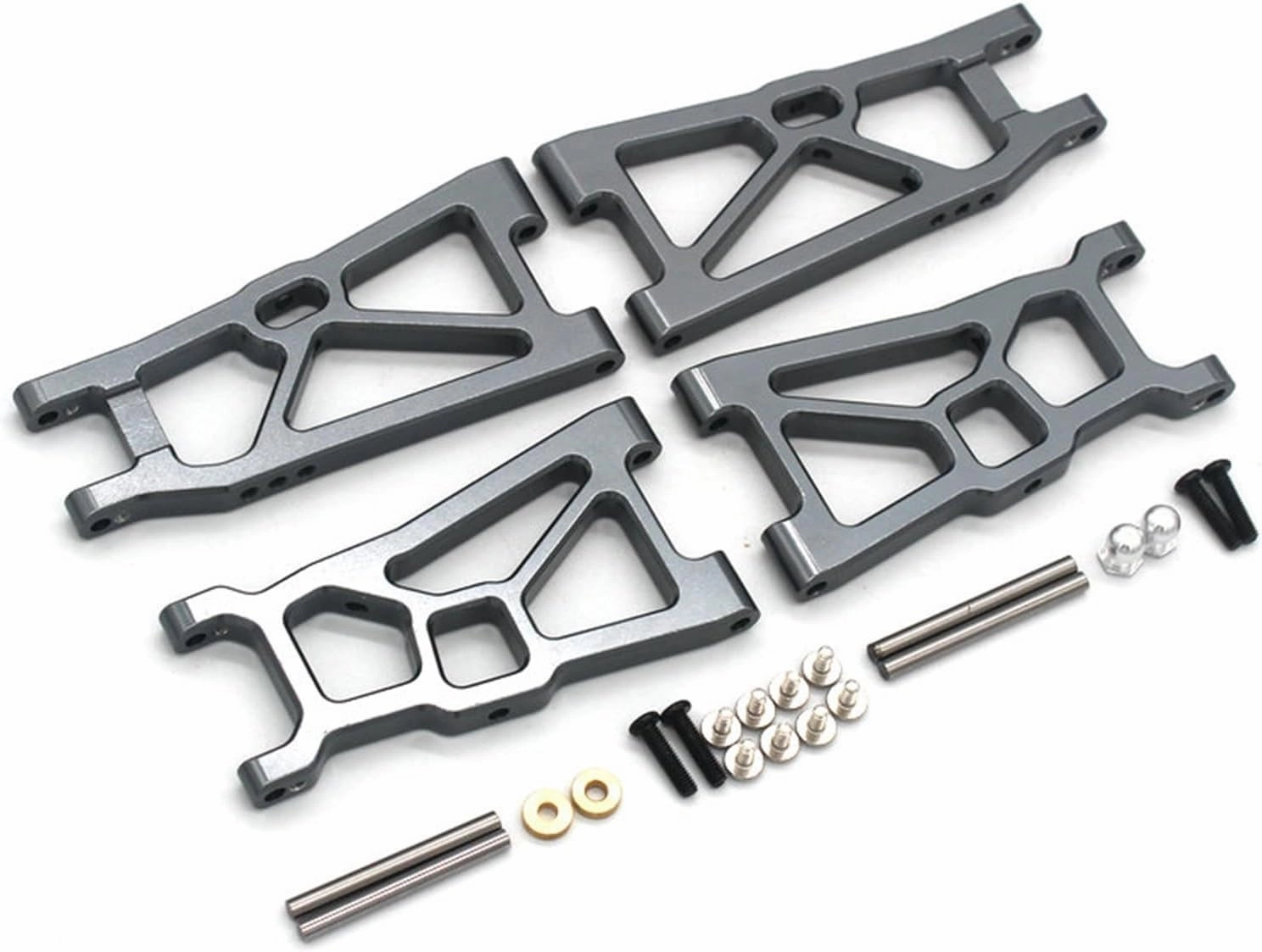 RC Car Swing Arm, for ZD-Racing 1/10 RC Car Metal Front Rear Lowering Arms Kit Replacement for ZD-Racing DBX10 DBX-10 1/10 Car Upgrade Accessoreis (Color : 1 Set Gray)