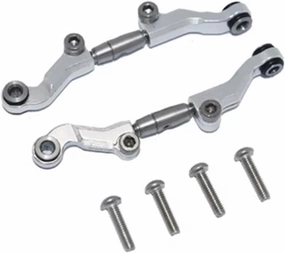 RC Cars Crawler Parts Compatible with LOSI for Mini-T 2.0 2WD for Stadium Truck RTR 1/18 RC Car Metal Adjustable Front Steering Tie Rod Link LOS214013(Silver)