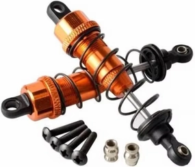 Rc Damper Shock Absorber For Wltoys 1/10 K949 Aluminum Alloy Front And Rear Shock Absorbers Adjustable Soft And Hard Shock Absorbers Rc Car Parts Replacement Use(Orange)
