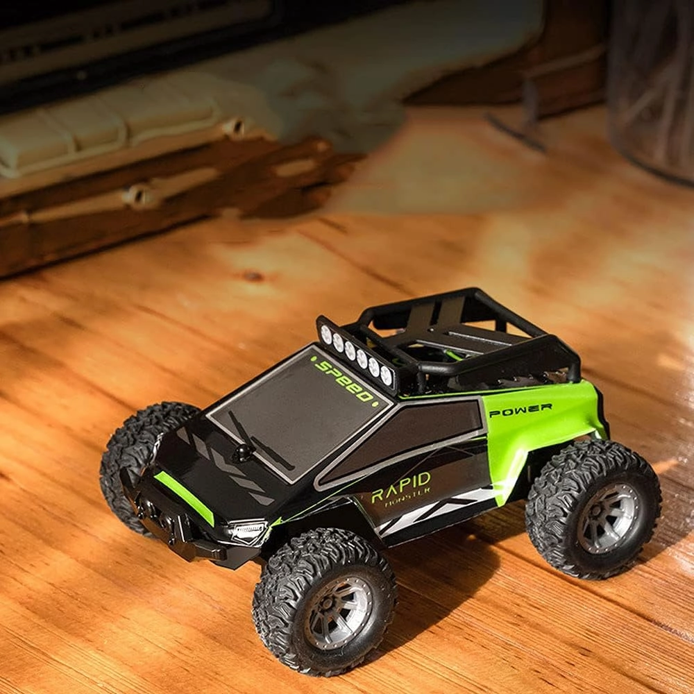 RC Mini Remote Control High-Speed Car 1:32 Dual Speed Adjustment, High-Speed Driving Up to 20km/h Off-Road Charging Light 2.4G Large-Wheel Remote Control Car Children's Toy Car