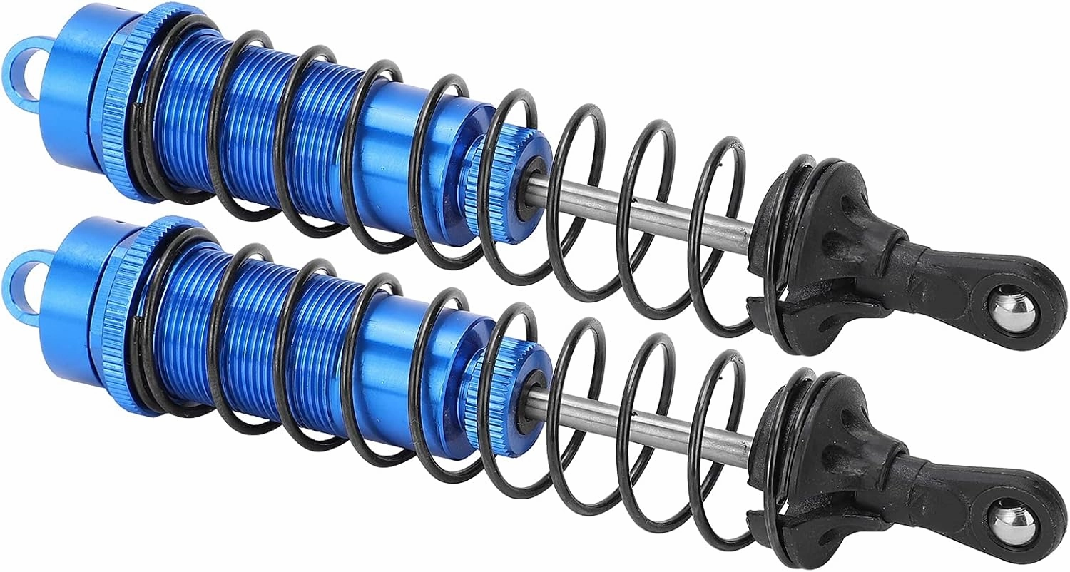 RC Oil Filled Shocks 1/8 140mm Adjustable Damper SLASH 2WD RC Car Black 2 Pcs Enhanced Performance (Blue)