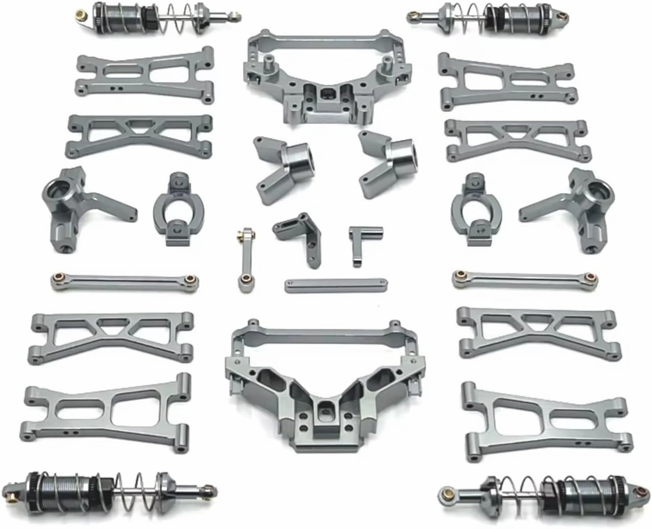 Rc Shock Absorber For HuanSu 14321 For Jjrc C8802 YDJ-D879 1/14 Metal Metal Shock Absorber Kit RC Car Parts Parts And Accessories Upgrade Replacement And Use(Gray)