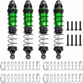 Rc Shock Absorber For Lmt Lo-si 1/18 4Pcs Trinood Aluminum Alloy Shock Absorber Adjustable Oil Damper RC Crawler Car Parts Upgrade Replacement And Use(Green)