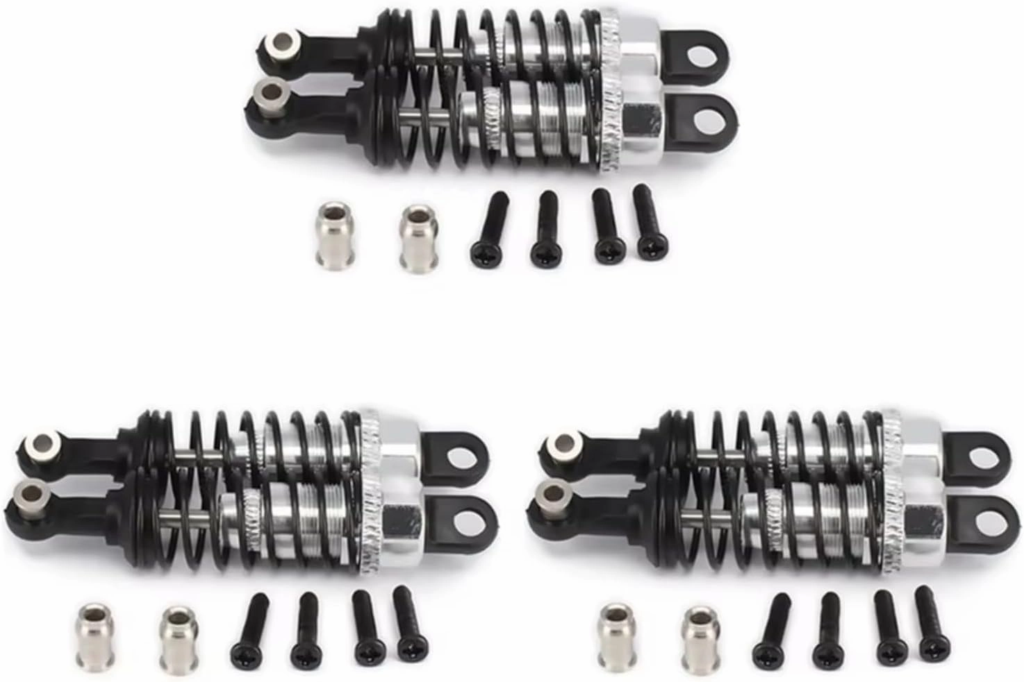 Rc Shock Absorber For Wltoys A959 A969 A979 For Hpi For Hsp For Traxxas 1/18 6Pcs Oil Adjustable 65Mm Shock Absorber Damper For Silver Rc Car Parts Replacement