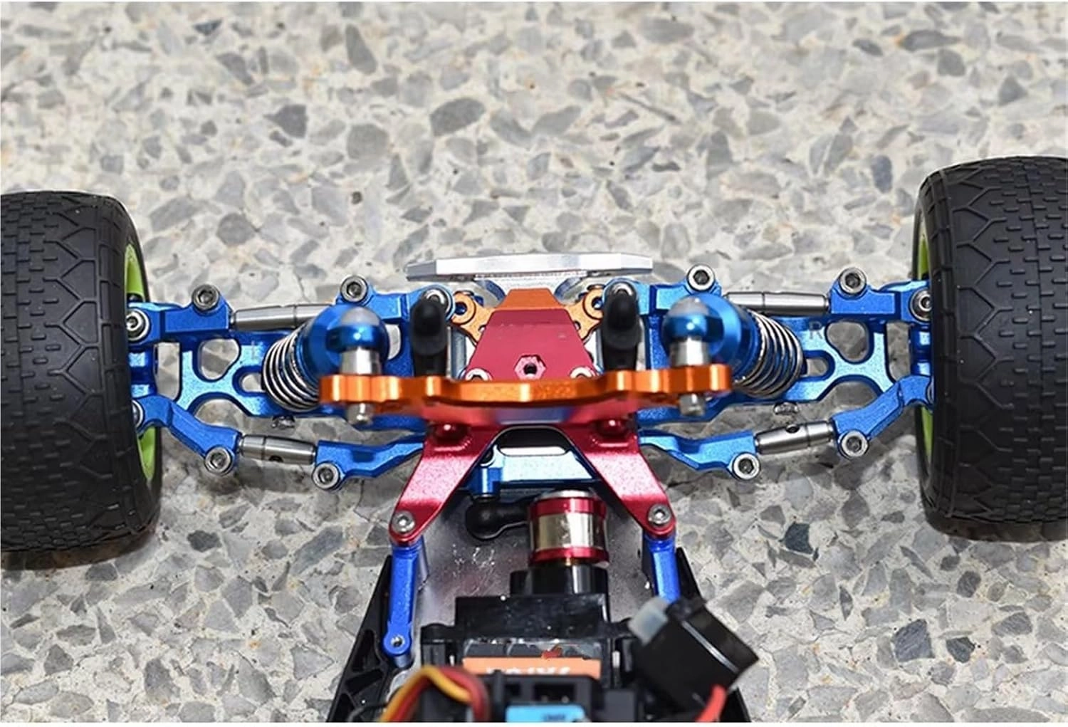 RC Spare Part Compatible with LOSI for Mini-T 2.0 2WD for Stadium 1/18 RC Car Truck Metal Adjustable Front Rear Steering Tie Rod Link Set(Blue)