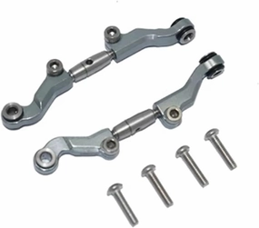 RC Spare Part Compatible with LOSI for Mini-T 2.0 2WD for Stadium Truck RTR 1/18 RC Car Metal Adjustable Front Steering Tie Rod Link LOS214013(Gray)