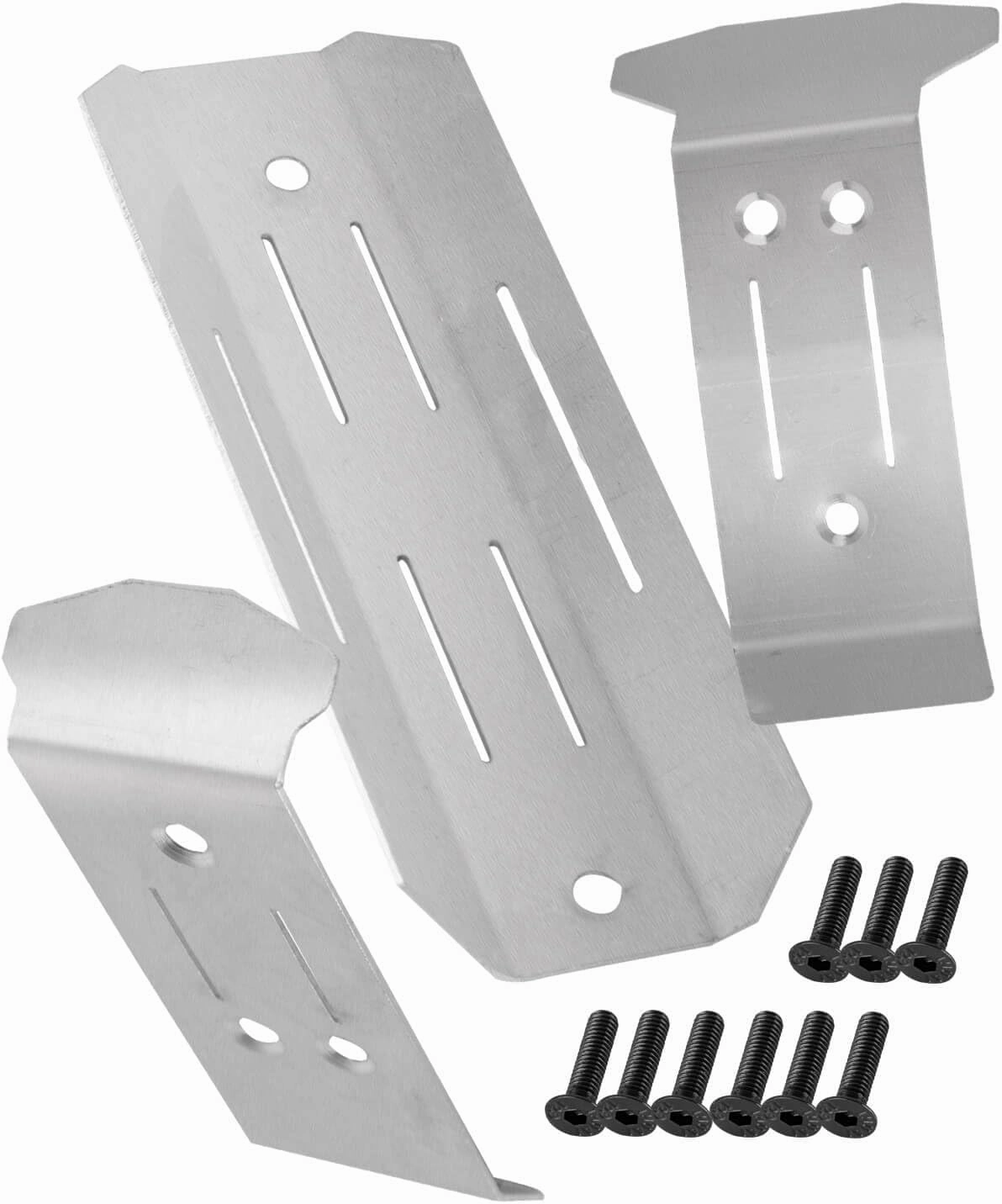 RC Upgrades Part Chassis Protect Armor Skid Plate Guard for 1/16 Mini Maxx 4WD RTR Brushless Monster Truck(#107154-1),Stainless Steel Chassis Hops Up