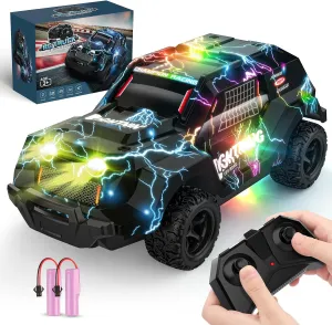 Remote Control Car for Boys 4-7, Off Road RC Car for Kids, Cool Light Up 1/24 Scale Hobby RC Cars Truck Race Car Toy Christmas Birthday Gifts for 3 4 5 6 7 8 Years Old Boys, Blue