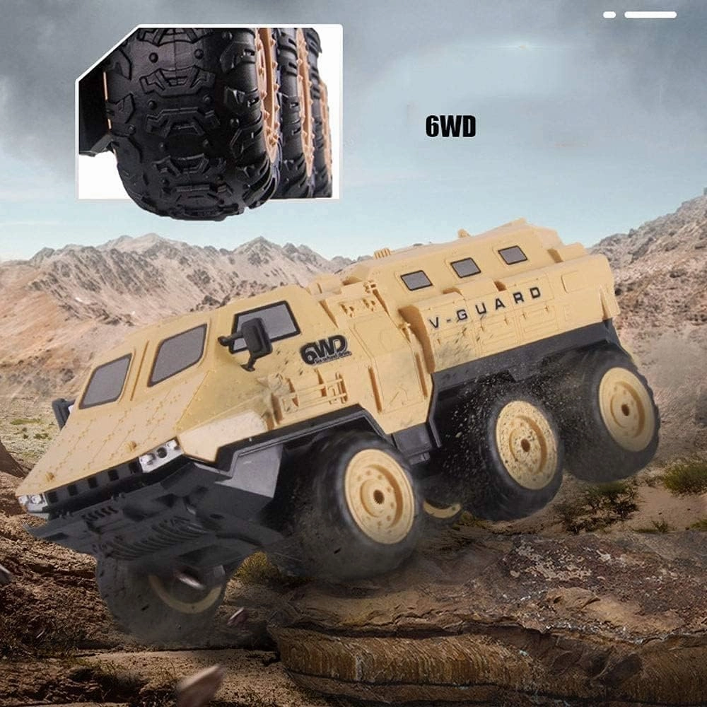 Remote Control Car, 1/16 Model Armored Car 2.4G Radio Military Off-Road RC Vehicle All Terrain 6WD Climbing RC Buggy RC Car Toy with Lights Boy Toy Car Gifts for Children and Adults
