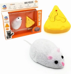 Remote Control Mouse Toy, Realistic Electronic Cat Mice Rat RC Chasing Prank Joke Scary Tricky for Kids Halloween Christmas Novelty Birthday Gift Kitten Puss Dog Puppy Animal Hunting (White)