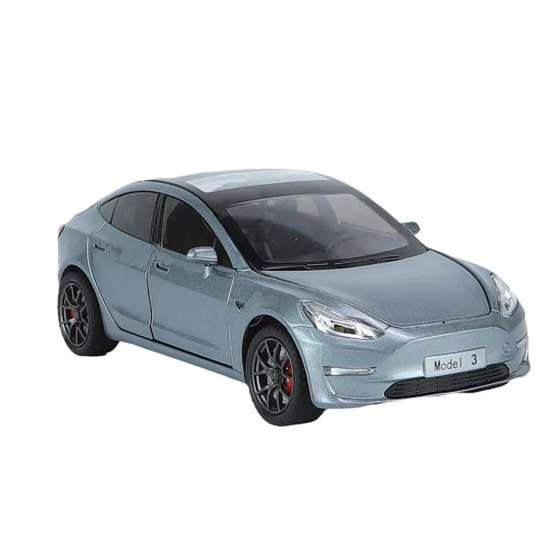 Resembling TSLA3 Diecast Car - Openable Doors, Pull Back, Sound & Light | 1:24 Scale (3 Years till Grown Ups)