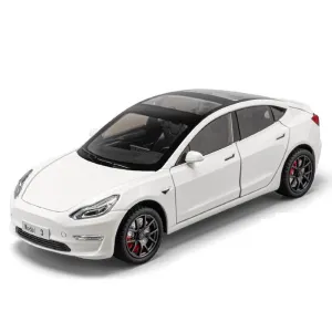 Resembling TSLA3 Diecast Car - Openable Doors, Pull Back, Sound & Light | 1:24 Scale (3 Years till Grown Ups)