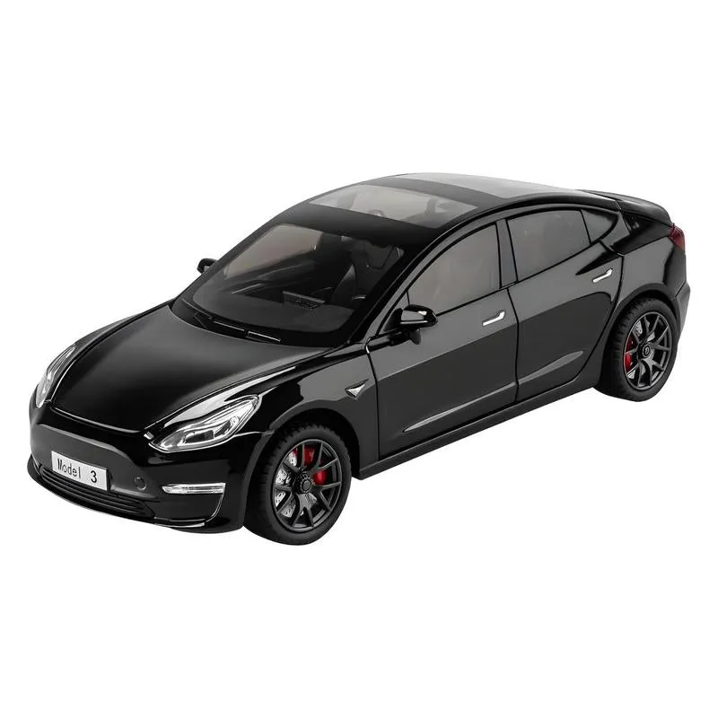 Resembling TSLA3 Diecast Car - Openable Doors, Pull Back, Sound & Light | 1:24 Scale (3 Years till Grown Ups)