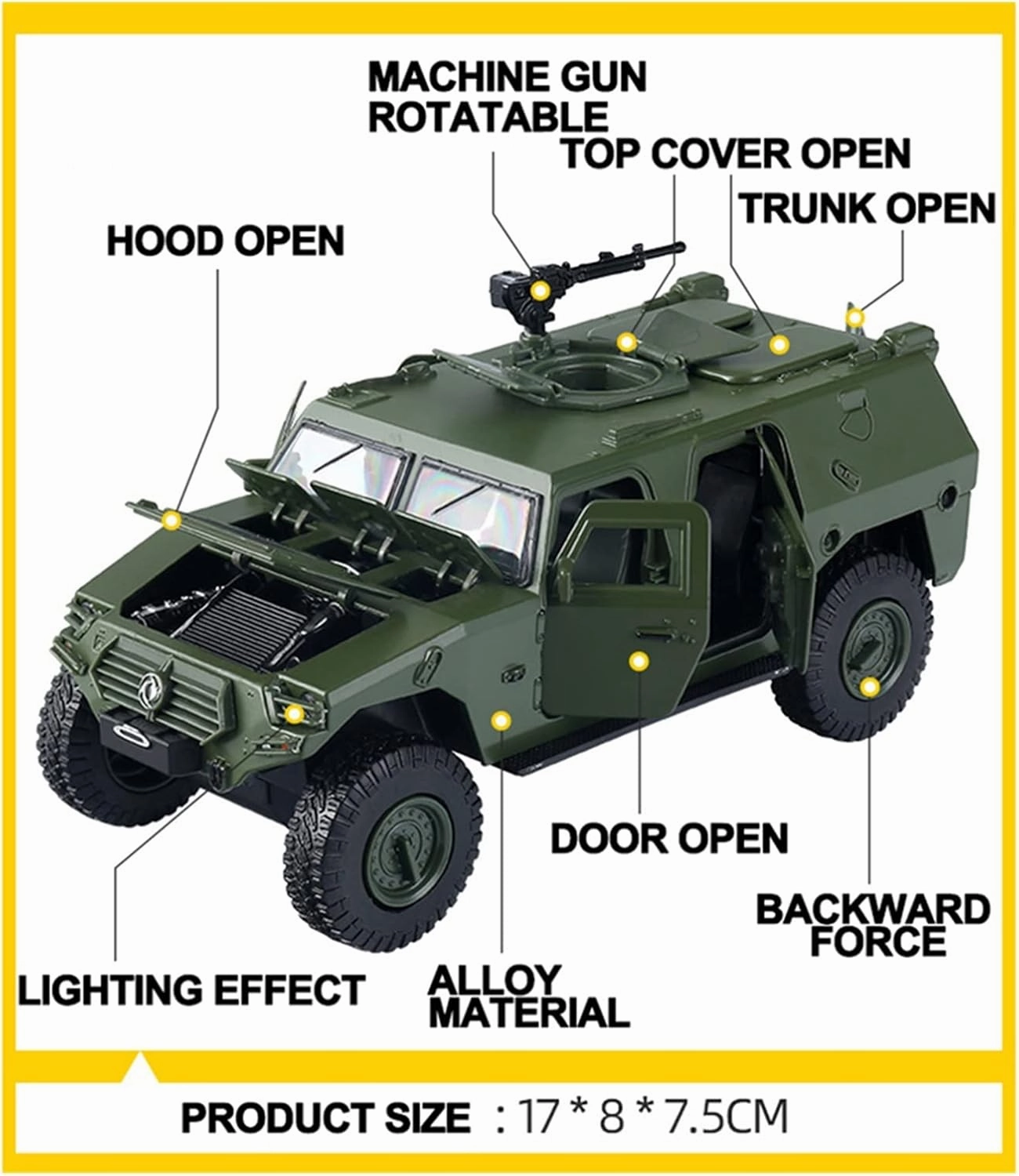 Resin Car Vehicle Model 1 32 Warrior Armored Vehicle Alloy Model Metal Diecasting Acoustooptic Toy Car Military Chariot Boy Gifts Festive Deluxe Gift(D)