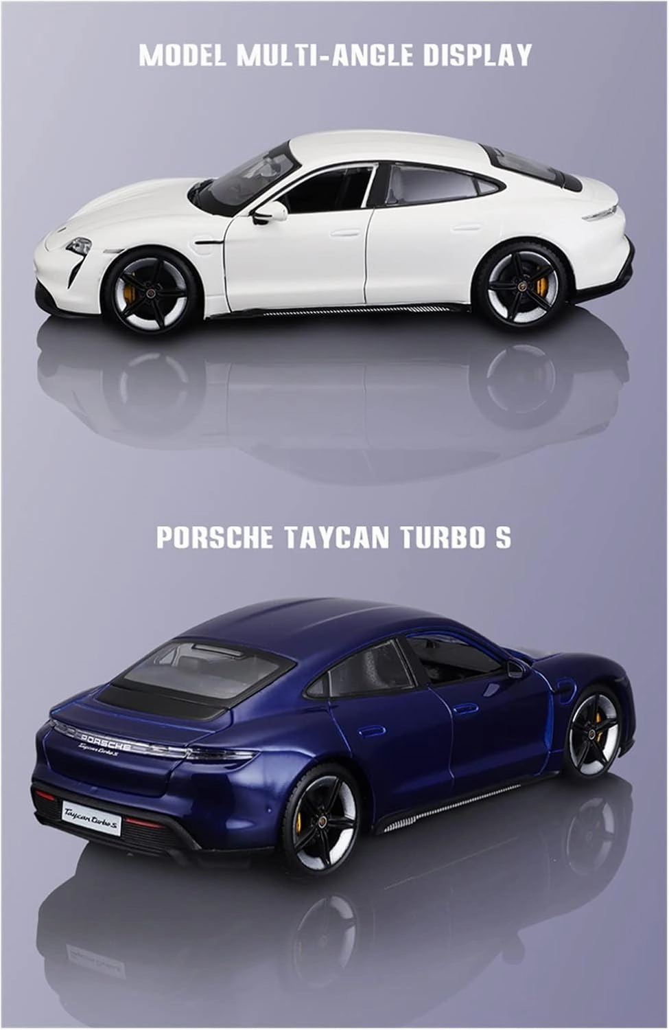 Resin Car Vehicle Model Fit for Porsche Taycan Turbo S 1 24 Alloy Racing Car Model Simulation Decoration Collection Toy Gift Festive Deluxe Gift(White)