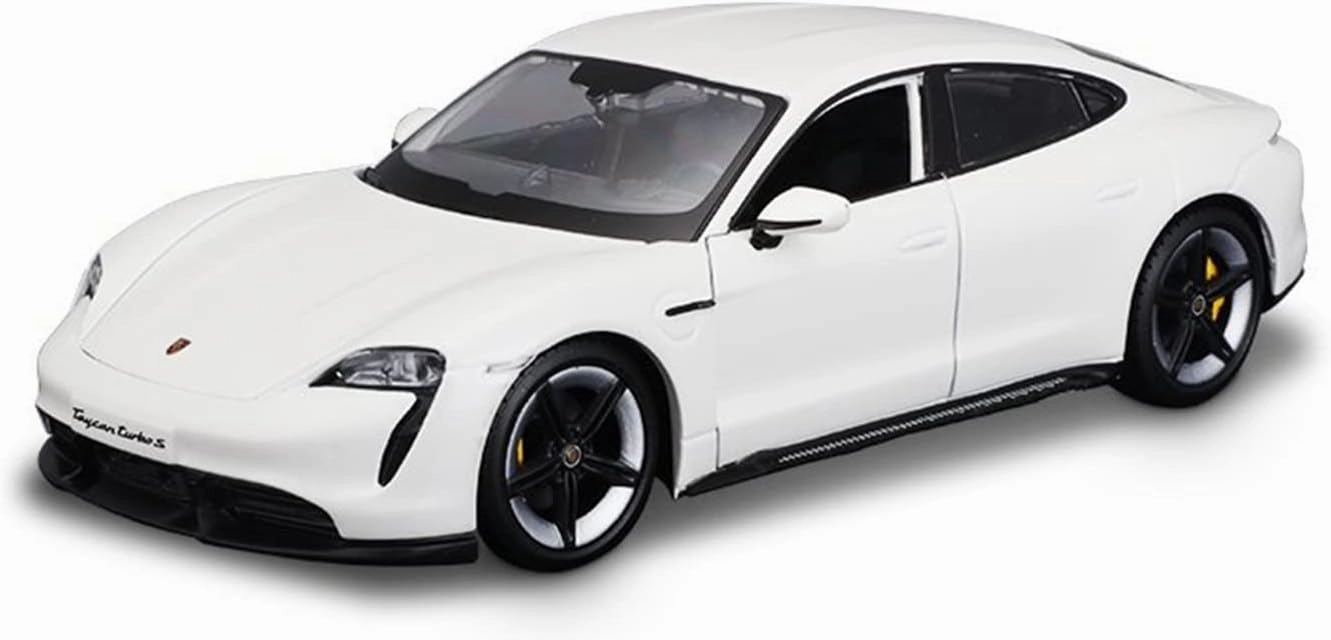 Resin Car Vehicle Model Fit for Porsche Taycan Turbo S 1 24 Alloy Racing Car Model Simulation Decoration Collection Toy Gift Festive Deluxe Gift(White)