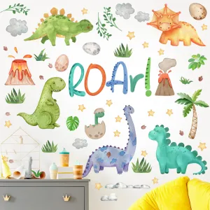 Resurhang Dinosaur Wall Decals Tree Dino Wall Stickers Large Boho Wall Decals Home Decorations for Baby Nursery Boys Girls Bedroom Playroom Kindergarten Daycare Classroom Wall Art Decor(Lovely)