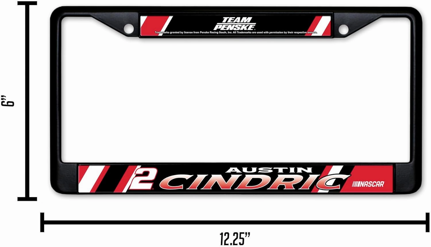 Rico Industries NASCAR Racing Pick Your Driver Black Chrome Frame with Decal Inserts 12" x 6" Car/Truck Auto Accessory