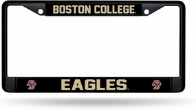 Rico Industries NCAA Boston College Eagles Standard Black Chrome Frame with Decal Inserts 12" x 6" Car/Truck Auto Accessory