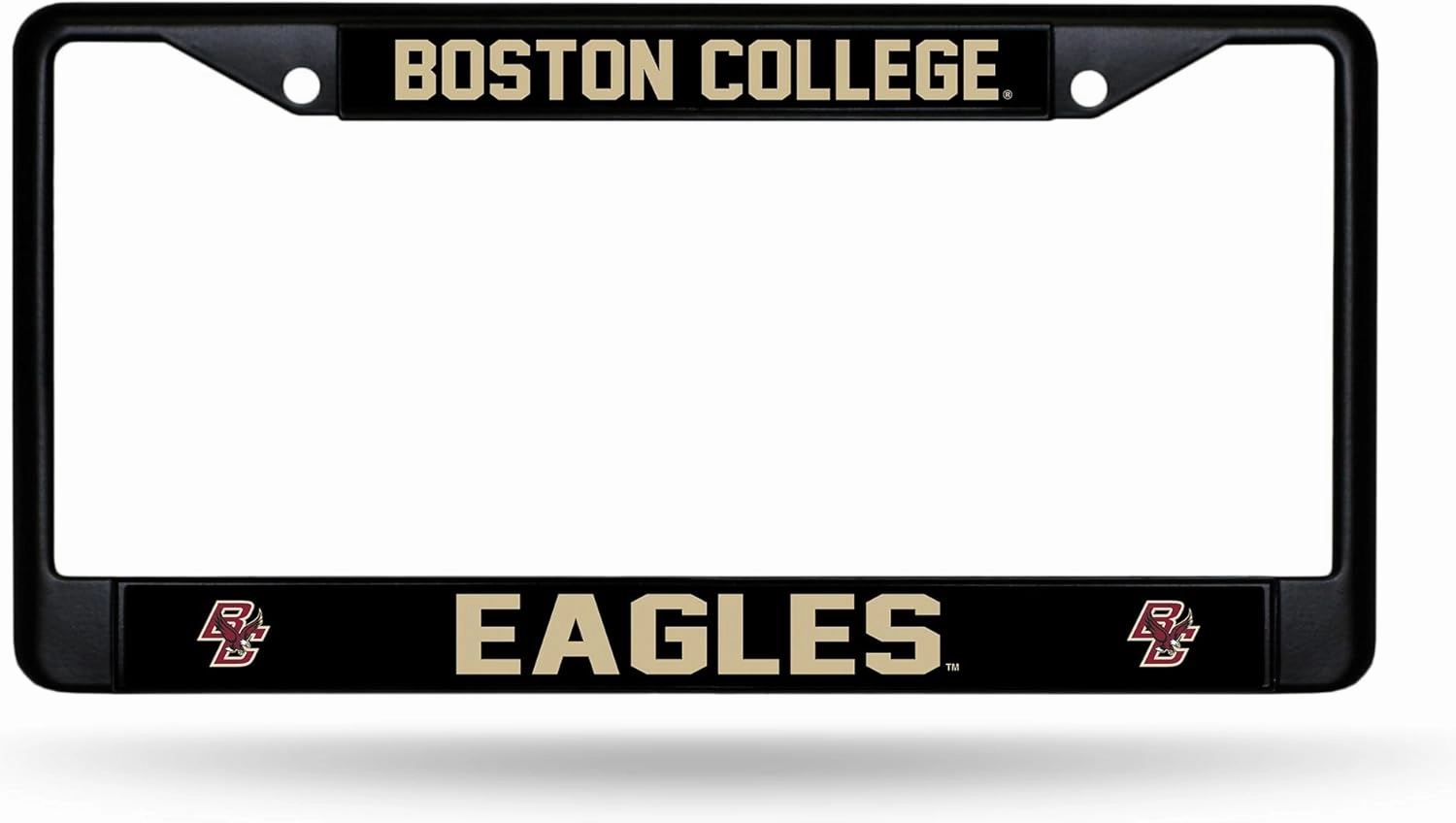Rico Industries NCAA Boston College Eagles Standard Black Chrome Frame with Decal Inserts 12" x 6" Car/Truck Auto Accessory