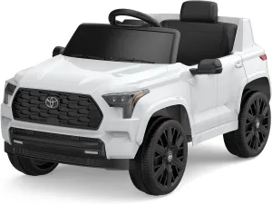 Ride Electric Car for Kids with Remote Control, 12V Battery Powered Licensed Toyota, Electric Vehicle Ride Toy with Spring Suspension, Led Lights, Music, 3 Speeds