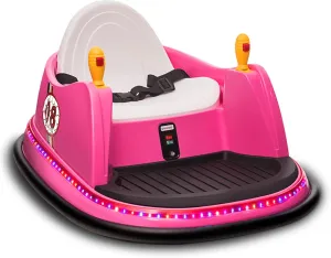 Ride on Bumper Car for Kids, 6V Battery Powered Electric Vehicle w/Remote Control, Kids Bumper Car with Music,Safety Belt, LED Lights & 360 Degree Spin,Ride on Toy for Boy Girl (Pink)