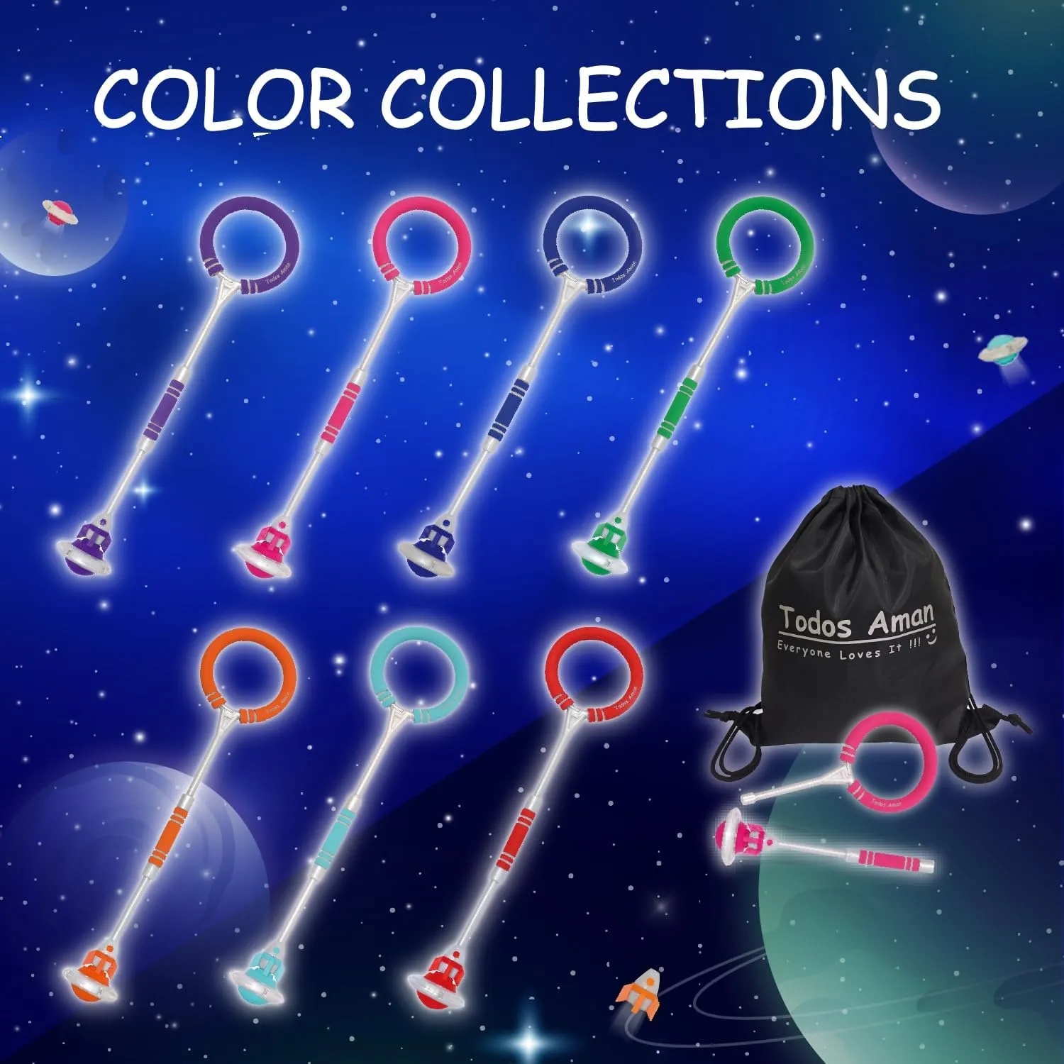 Rocket Flashing LED Ankle Skip Fun Cool Jumping Gift for Ages 5 6 7 8 9 10  Kids NO Battery Charging Needed Family Exercise Fitness Coordination Balance Extra Energy Burning