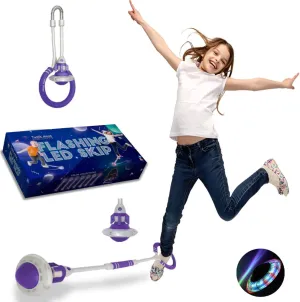 Rocket Flashing LED Ankle Skip Fun Cool Jumping Gift for Ages 5 6 7 8 9 10  Kids NO Battery Charging Needed Family Exercise Fitness Coordination Balance Extra Energy Burning