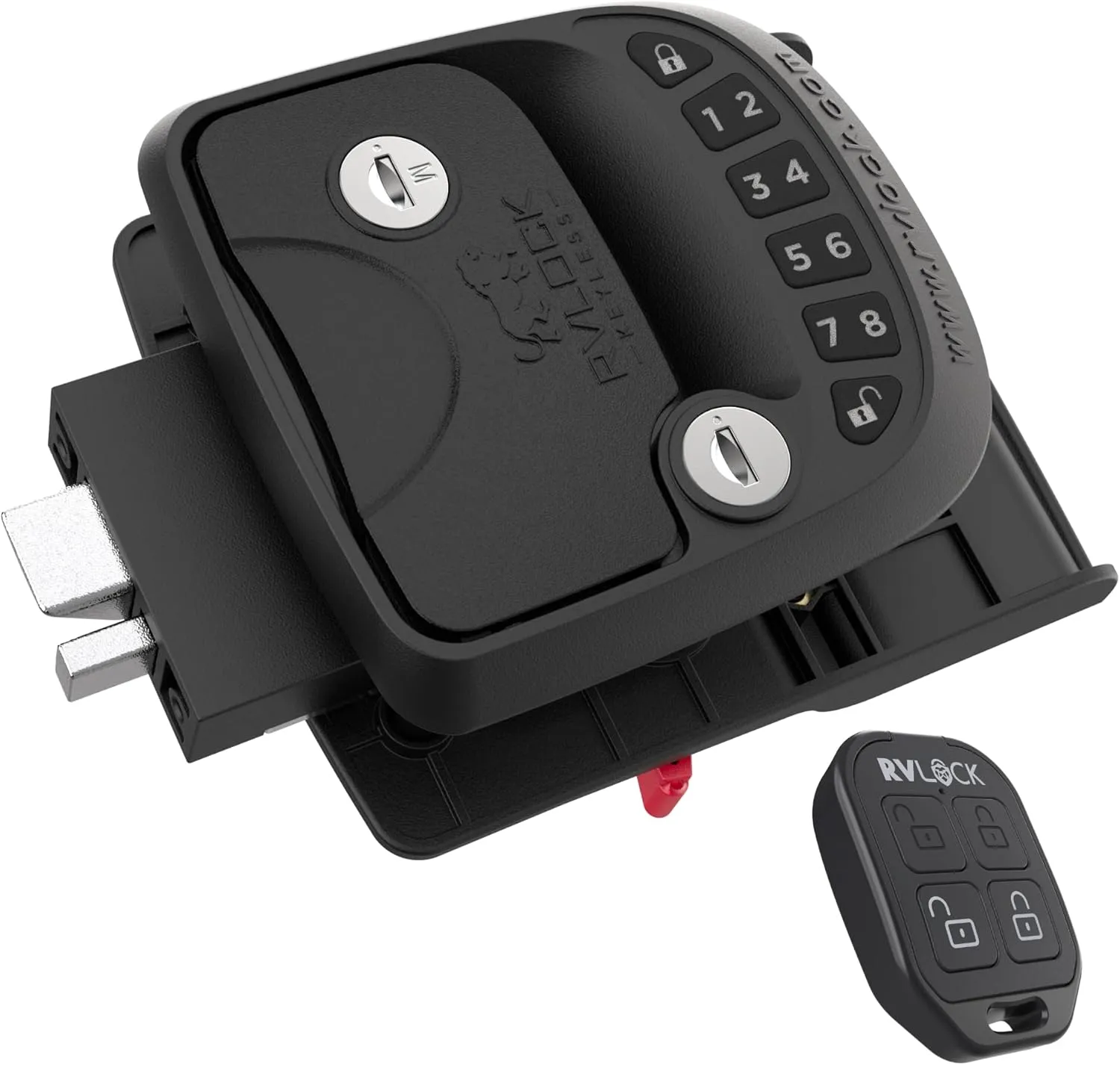 RVLOCK Compact RV Lock Keyless Entry with Remote, Secure Camper Latch Replacement, Durable RV Door Lock Replacement for Trailers with Patented Security Technology