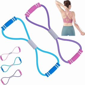 Saludea Resistance Band, Saludea Figure 8 Resistance Band with Handles, for Back and Shoulder Stretch Women & Men