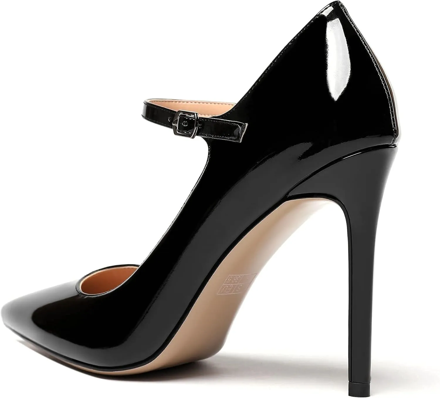 SAMMITOP Women's Pointed Toe Mary Jane Pumps High Heel Shoe with Ankle Strap
