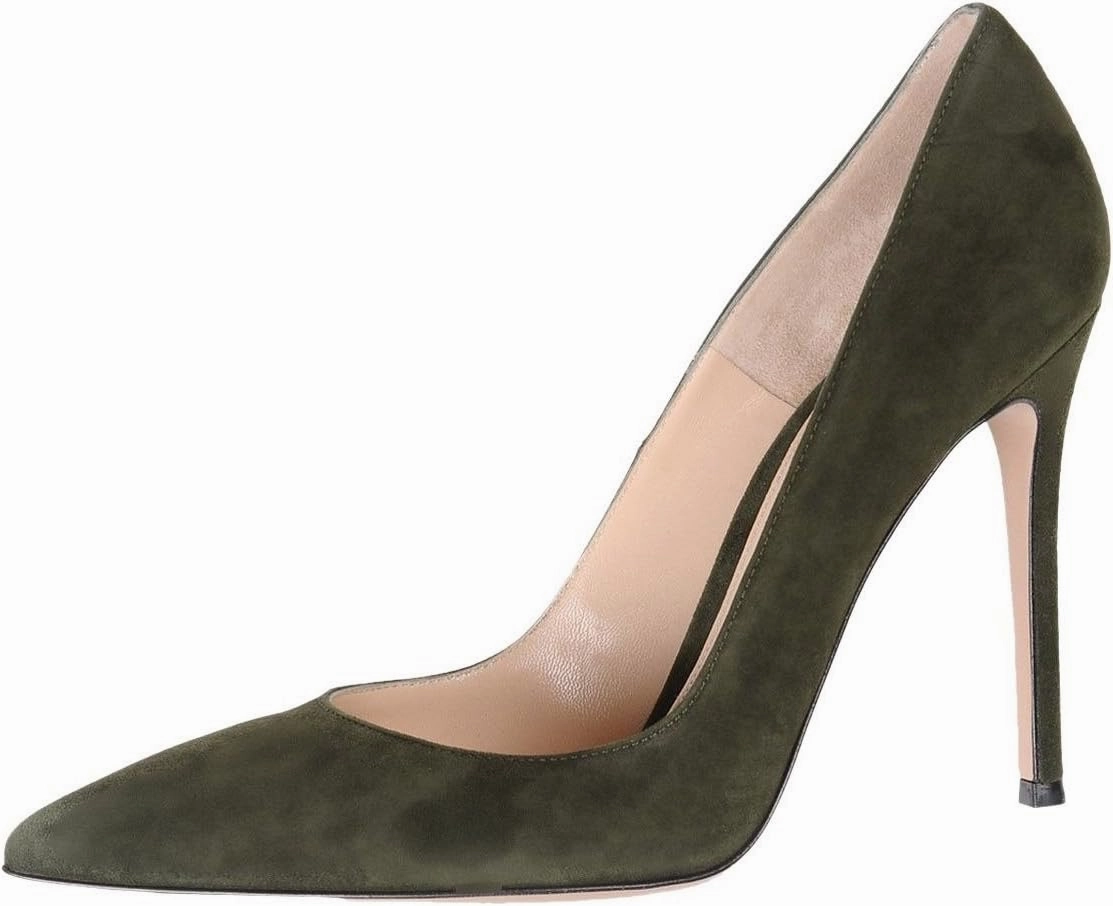 SAMMITOP Women's 100mm High Heel Pumps Slip-on Pointed Toe Sexy Dress Shoes