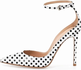 SAMMITOP Women's 100mm High Heel Pumps with Ankle Strap Pointed Toe Party Dress Shoes