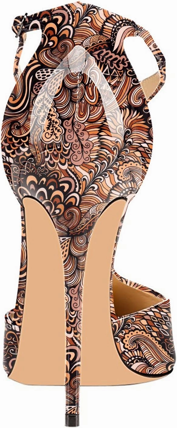 SAMMITOP Women's Pointed Toe High Heel Pumps T-Strap Dress Shoes 12cm Stilettos Heels