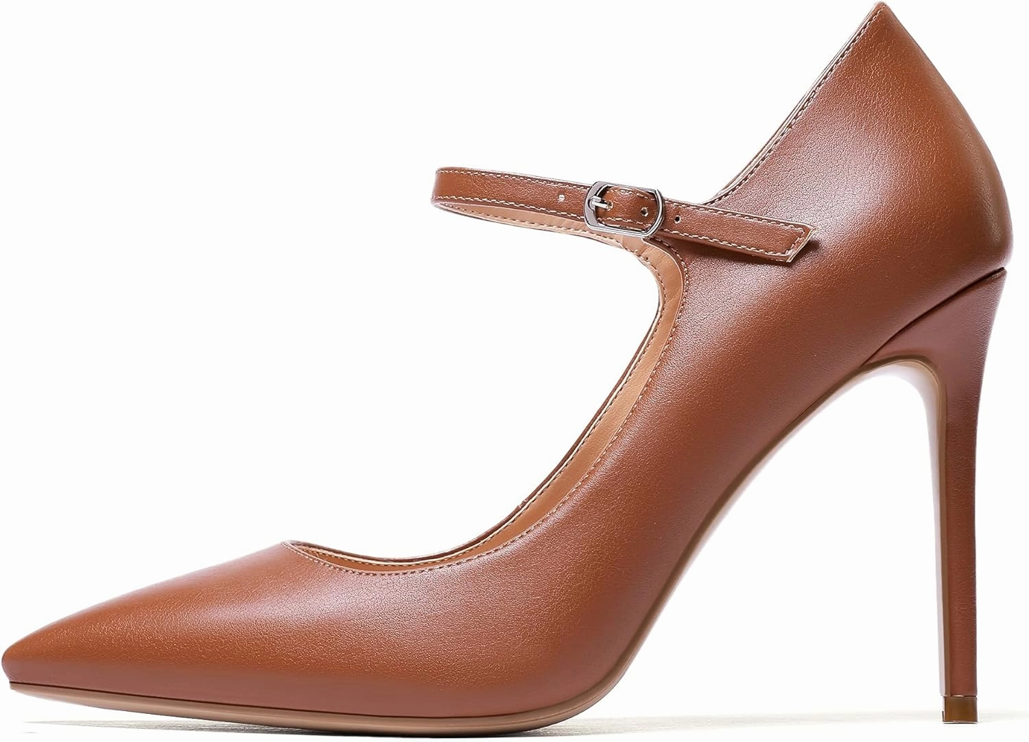 SAMMITOP Women's Pointed Toe Mary Jane Pumps High Heel Shoe with Ankle Strap