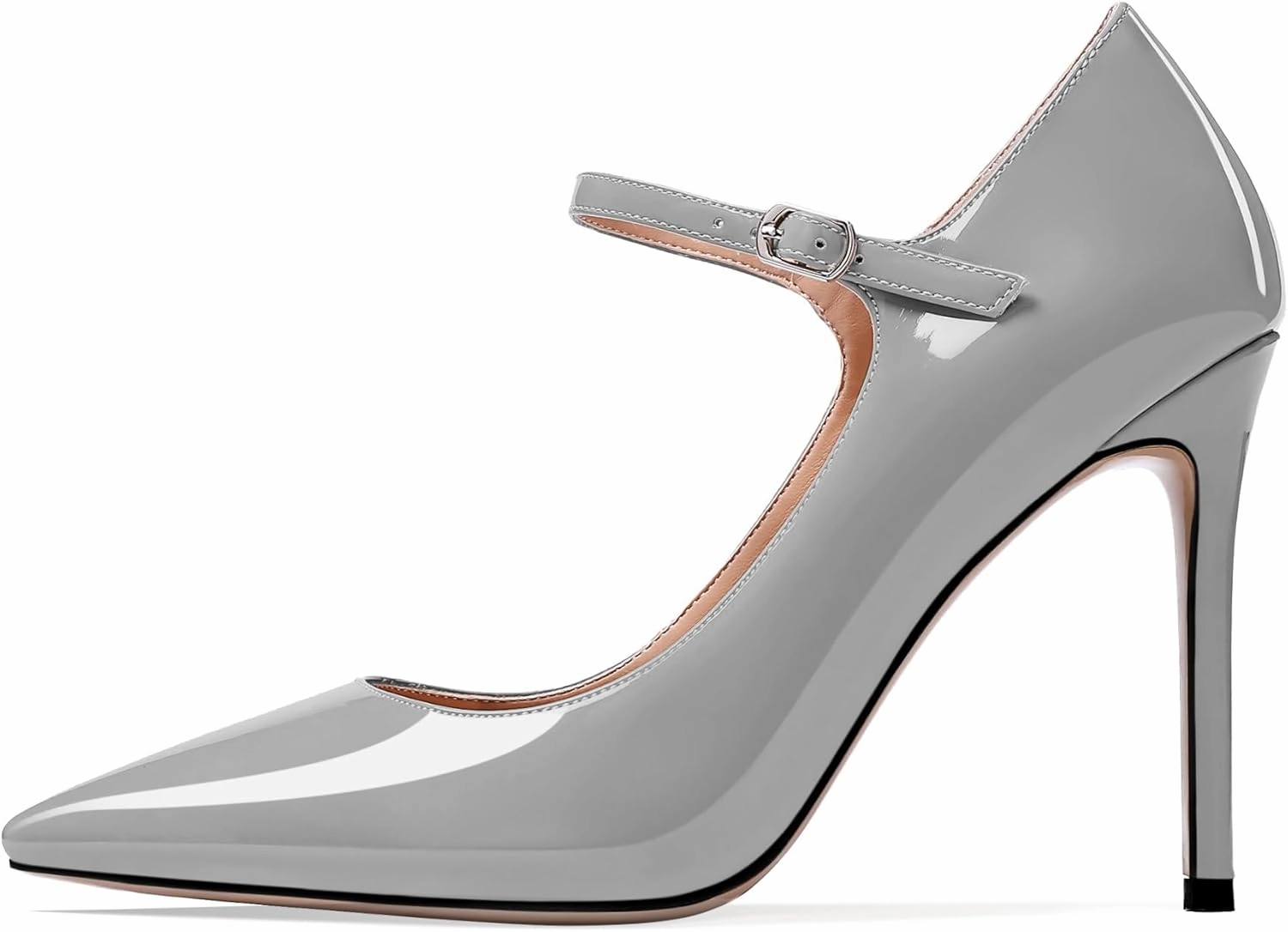 SAMMITOP Women's Pointed Toe Mary Jane Pumps High Heel Shoe with Ankle Strap