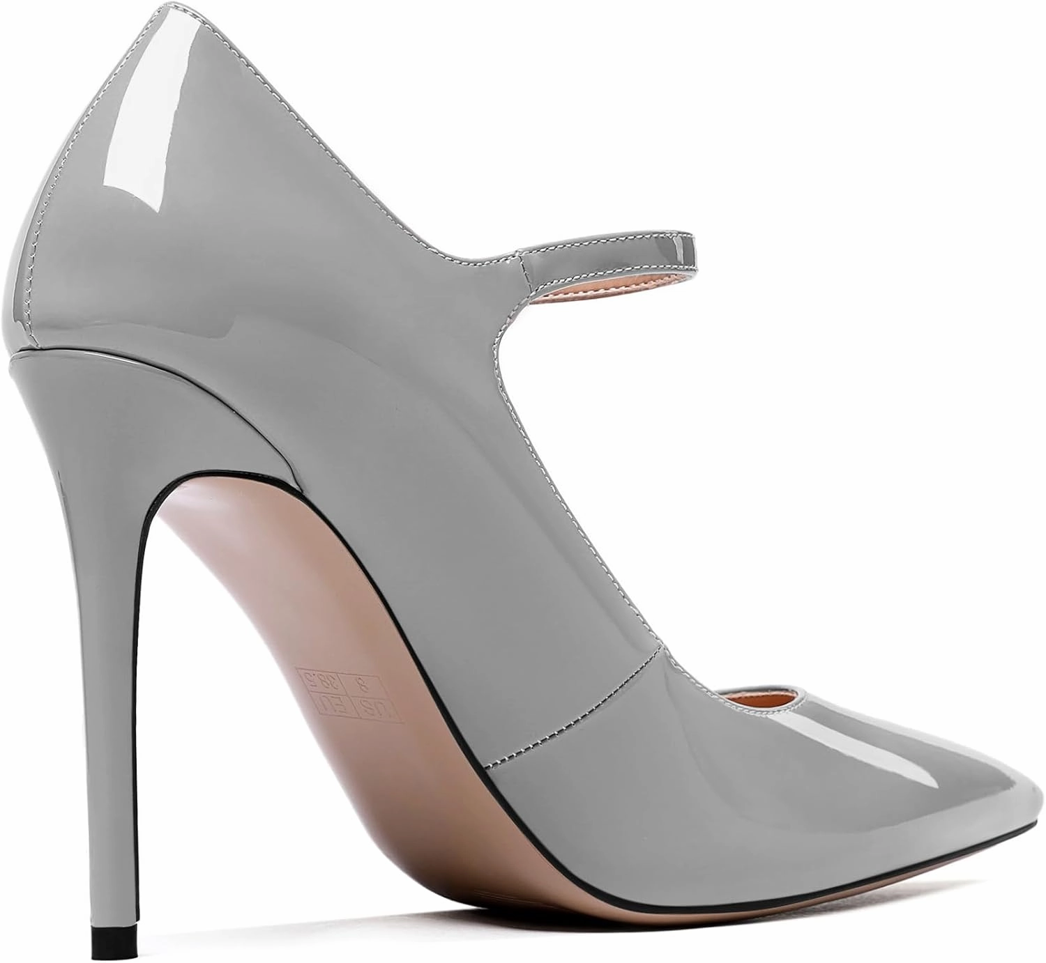 SAMMITOP Women's Pointed Toe Mary Jane Pumps High Heel Shoe with Ankle Strap