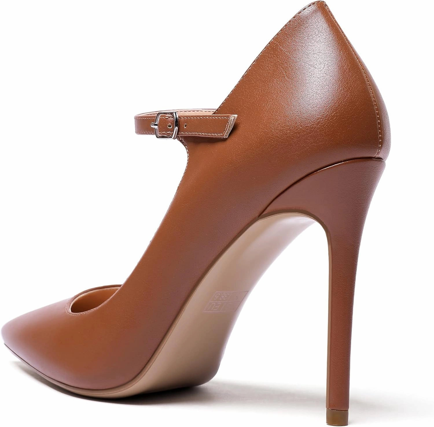 SAMMITOP Women's Pointed Toe Mary Jane Pumps High Heel Shoe with Ankle Strap