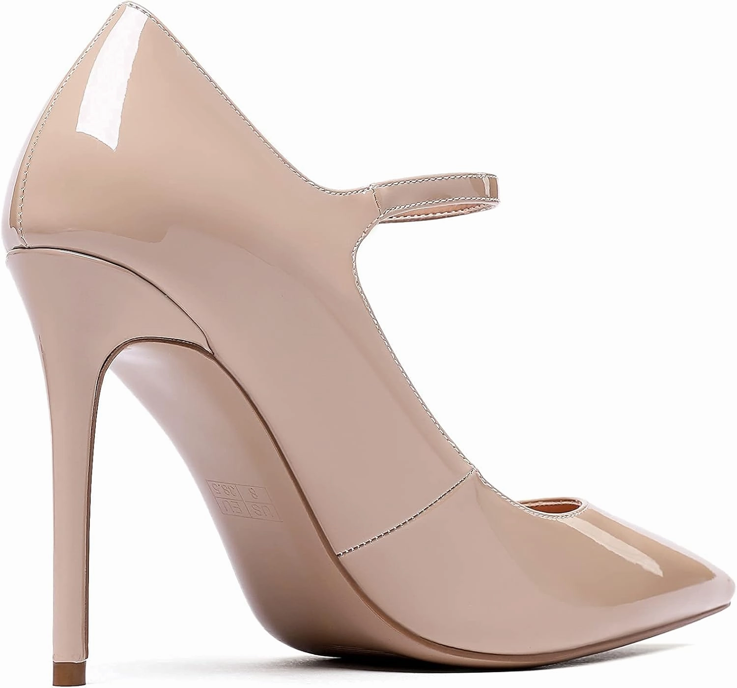SAMMITOP Women's Pointed Toe Mary Jane Pumps High Heel Shoe with Ankle Strap