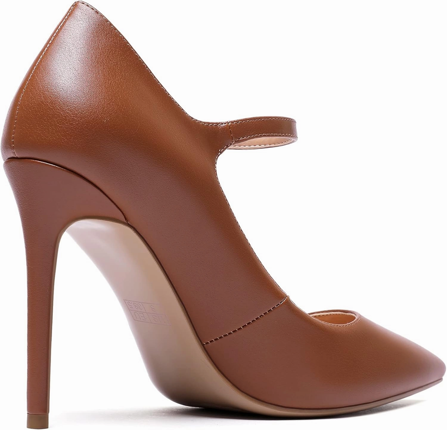 SAMMITOP Women's Pointed Toe Mary Jane Pumps High Heel Shoe with Ankle Strap