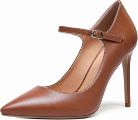 SAMMITOP Women's Pointed Toe Mary Jane Pumps High Heel Shoe with Ankle Strap