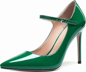 SAMMITOP Women's Pointed Toe Mary Jane Pumps High Heel Shoe with Ankle Strap