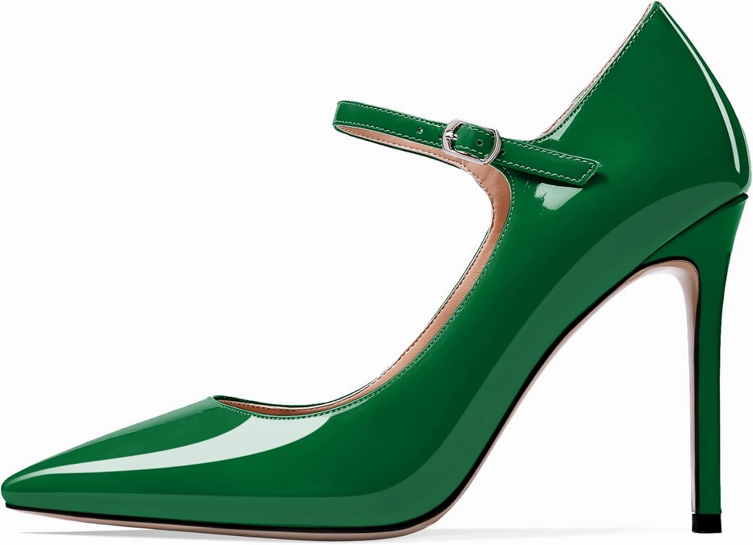 SAMMITOP Women's Pointed Toe Mary Jane Pumps High Heel Shoe with Ankle Strap