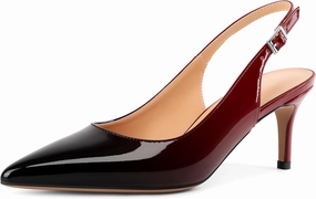 SAMMITOP Women's Pointed Toe Slingback Shoes Kitten Heel Pumps Comfortable Dress Shoes
