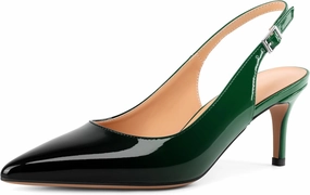SAMMITOP Women's Pointed Toe Slingback Shoes Kitten Heel Pumps Comfortable Dress Shoes