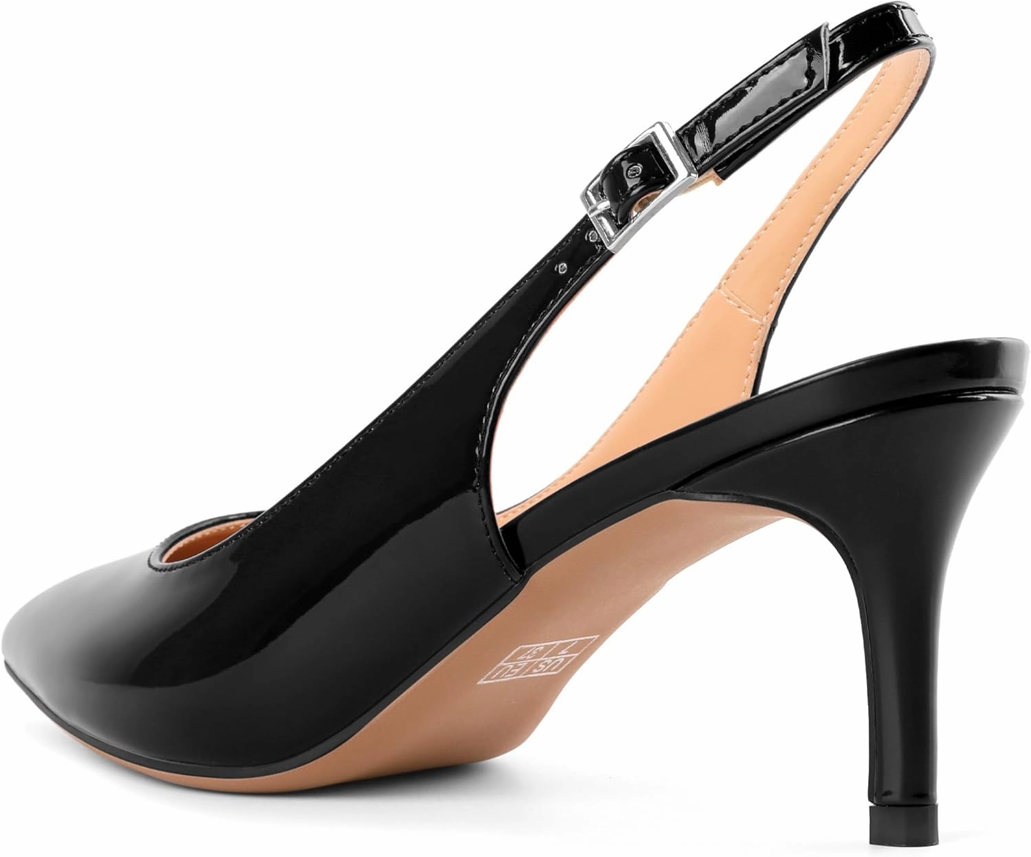 SAMMITOP Women's Pointed Toe Slingback Shoes Kitten Heel Pumps Comfortable Dress Shoes