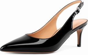 SAMMITOP Women's Pointed Toe Slingback Shoes Kitten Heel Pumps Comfortable Dress Shoes
