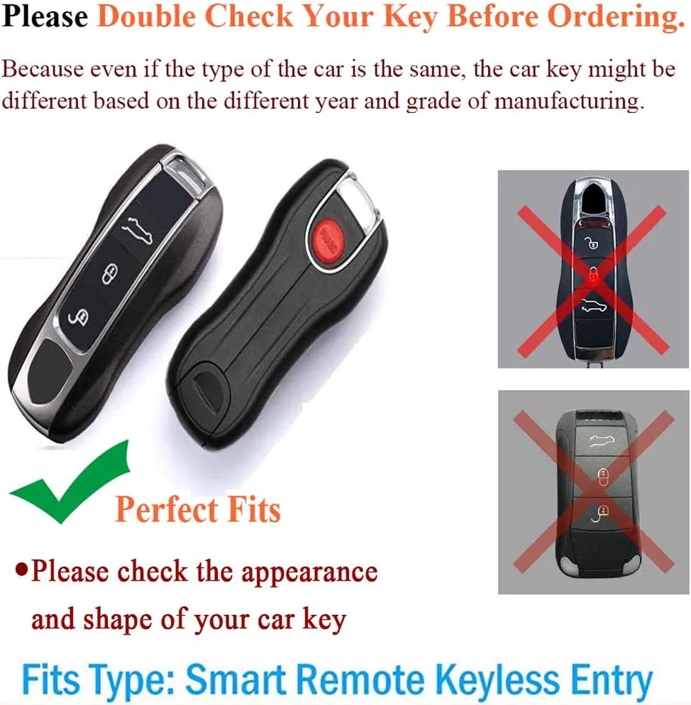 SANRILY Carbon Fiber Texture Key Fob Replacement Cover for Porsche Cayenne 911 Taycan Panamera 2020 Keyless Entry Remote Key Case ABS Plastic Key Protector Shell Black