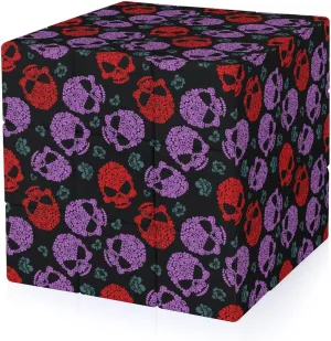 Scary and Cute Flower Skull Pattern Funny 3x3x3 Cube Smooth Lightweight Puzzle for Adult Graphic Printing Travel